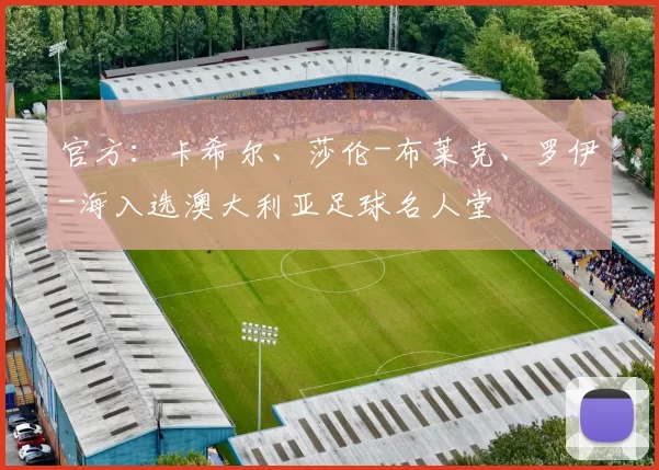 官方：卡希尔、莎伦-布莱克、罗伊-海入选澳大利亚足球名人堂